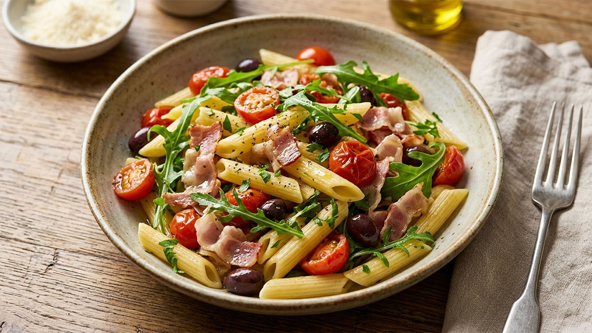 Pasta Speck Rucola e Pendolini