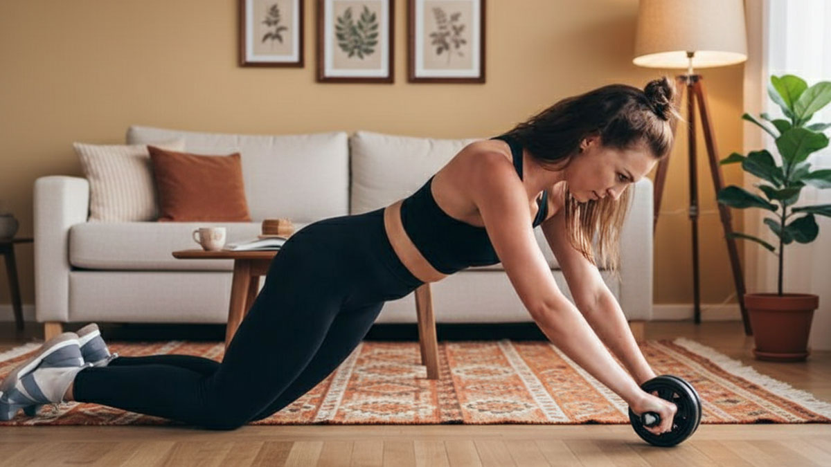 allenare gli addominali con la rotella in casa